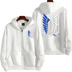 Unisex Anime Titan Print Zipper Hoodie