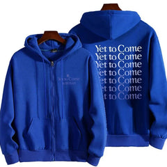 YET TO COME Zipper Printed Pocket Hoodie