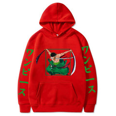 Men's Zoro Anime Print Pullover Hoodie