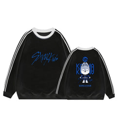 Karma Cartoon Doll Stripe Cotton Sweatshirt