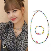 Daisy Beaded Colored Necklace Bracelet