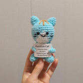 Positive Cat Crochet Ornament