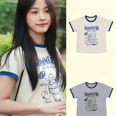Minji Style Cat Short-sleeved T-shirt