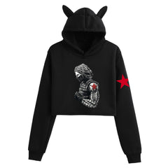 Women's Bucky Cat Ears Cropped Hoodie