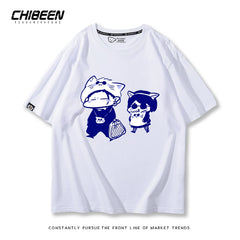 Unisex Anime Cat Summer Loose T-shirt