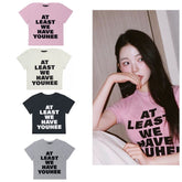 Trendy KARINA Slim Fit Letter Print Short Sleeve Tee
