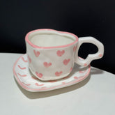 Pink Ceramic Heart Mug
