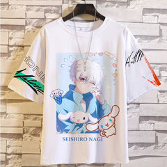 Unisex Anime Pattern Print Crew Neck T-shirt