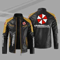 Umbrella Corp Printed Leather Jacket