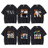 Creative SKZ RUN IT Pattern Cotton Washed T-shirt