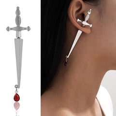 Long Sword Pendant Earrings