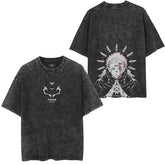 Vintage Anime Print Loose Washed T-shirt