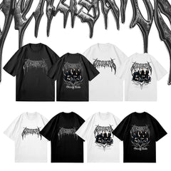 Kpop Poster Logo Printed Short Sleeve Top