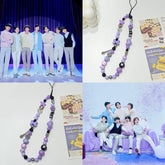 BANGTAN Purple Beaded Phone Chain Pendant