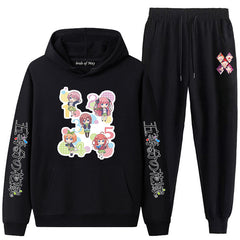 Casual Anime Graphic Print Hoodie Sweatpants Suit