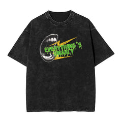 Retro Kpop Logo Cotton Washed T-Shirt