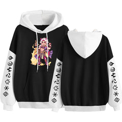 Unisex Game Printed Color Black Loose Hoodie