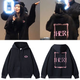 MINNIE HER Printed Zipper Hoodie