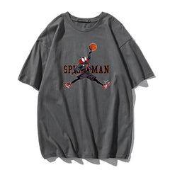 Unisex Trendy Spider Print Cotton Loose T-shirt