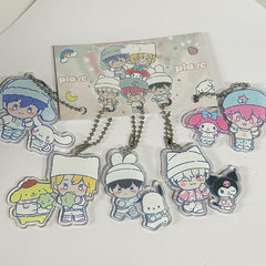 Plave Doll Acrylic Pendant Keyring Set