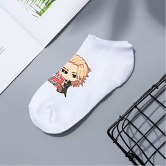 Casual Anime Candy Color Boat Socks