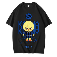 KPOP Cartoon Karma Print Short Sleeve T-Shirt
