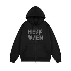 DOHOON Same HEAVEN Printed Zipper Hoodie