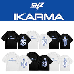 Casual KARMA Album Logo Print Short Sleeve Top