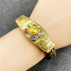 Infinity Stones Leather Rope Woven Bracelet
