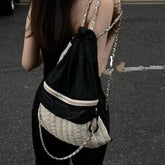 Casual Black and White Backpack