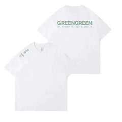 "GREENGREEN" Album Printed Cotton Short-sleeved T-shirt