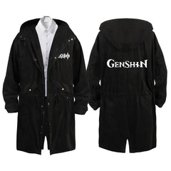 Unisex Trendy Game Zip Up Windbreaker Long Coat