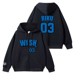 NCT WISH Number Black Zipper Hoodie