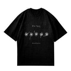 Unisex Kpop Panic Letter T-shirt Top