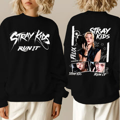 SKZ RUN IT Printed Crew Neck Sweatshirt