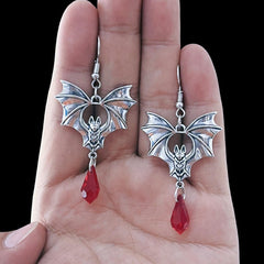Gothic Punk Style Bat Earrings