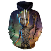 Unisex Galaxy Groot 3D Printed Cosplay Hoodie