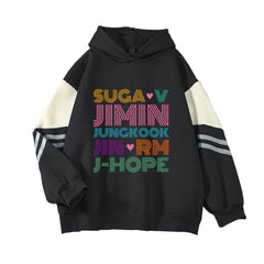 Versatile Kpop Loose Letter Pullover Casual Hoodie
