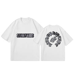 Trendy Kpop Logo Print Short Sleeve T-shirt