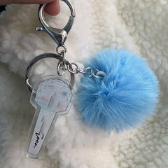 KPOP Lightstick Keychain Hairball Pendant