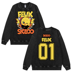 Vintage SKZ Number Crew Neck Wash Sweatshirt