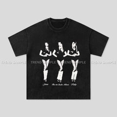 JENNIE Album RUBY Printed Cotton Washed T-shirt
