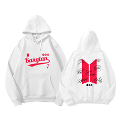 Leisure BANGTAN Number Print Fleece Hoodie