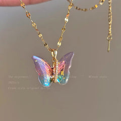 Butterfly Pendant Collarbone Chain Necklace