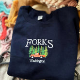 Vintage Forks Washington Embroidered Sweatshirt