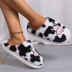 Baby Cow Fluffy Slippers