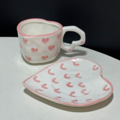 Pink Ceramic Heart Mug