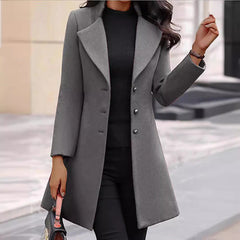Women's Slim Fit Medium Long Woolen Coat