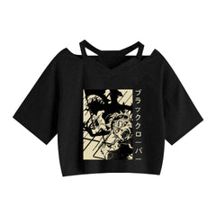 Girls' Anime Print Summer Crop Top