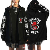 Unisex Hellfire Club Printed Zipper Hoodie